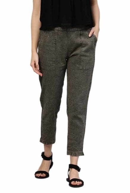 Jaipur Kurti Olive Cotton Slub Pants Jaipur Kurti Olive Cotton Slub Pants