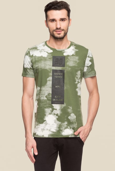 Status Quo Green Printed Cotton T-Shirt Status Quo Green Printed Cotton T-Shirt