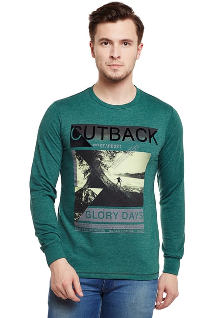 Duke Teal Green Full Sleeves Regular Fit T-Shirt Duke Teal Green Full Sleeves Regular Fit T-Shirt