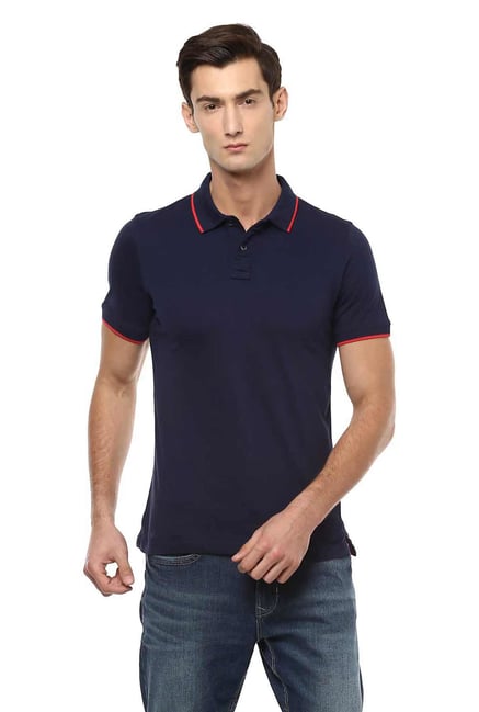 Peter England Navy Regular Fit Polo T-Shirt Peter England Navy Regular Fit Polo T-Shirt
