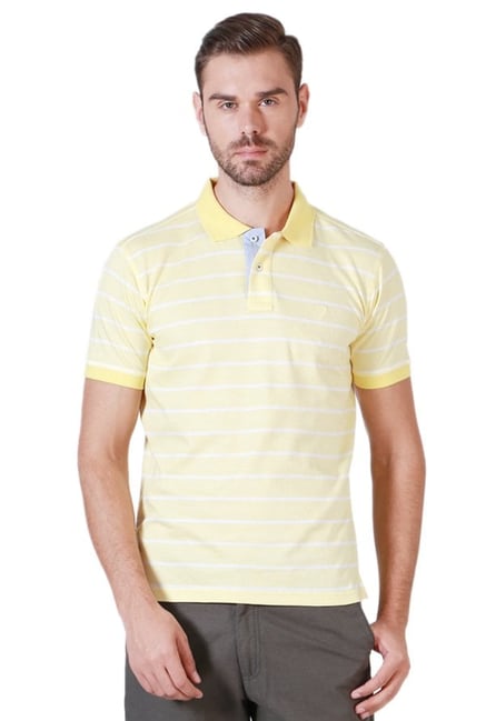 Allen Solly Yellow Striped Polo T-Shirt Allen Solly Yellow Striped Polo T-Shirt