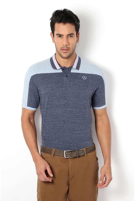 Van Heusen Navy Textured Polo T-Shirt Van Heusen Navy Textured Polo T-Shirt