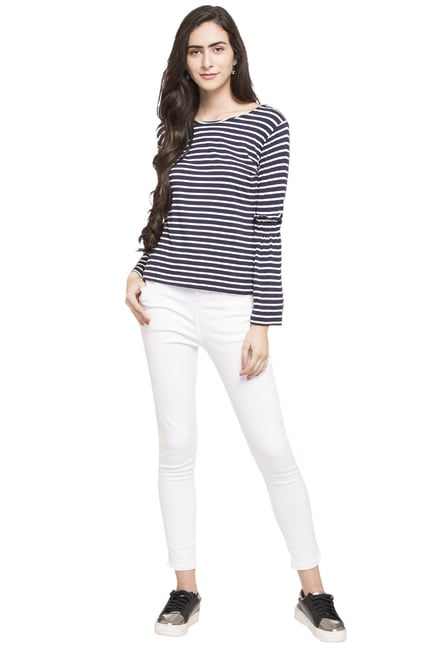 Globus Navy & White Striped Top Globus Navy & White Striped Top