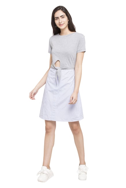 Globus Grey Striped Dress Globus Grey Striped Dress
