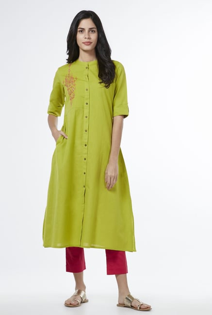 Utsa by Westside Lime Trikantha Kurta Utsa by Westside Lime Trikantha Kurta