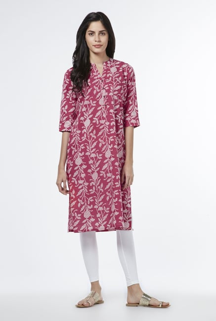 Utsa by Westside Pink Leaf Kurta Utsa by Westside Pink Leaf Kurta