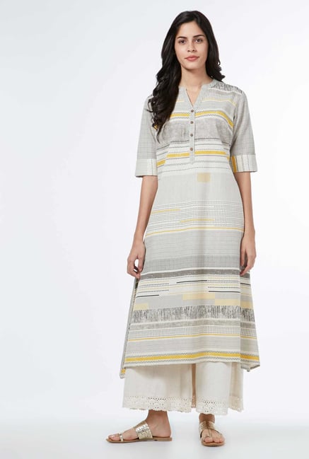 Utsa by Westside Yellow Checked Kurta Utsa by Westside Yellow Checked Kurta