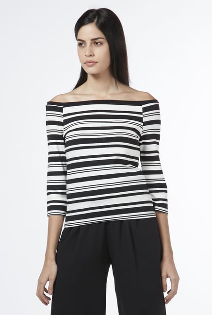 Wardrobe by Westside White Striped Blouse Wardrobe by Westside White Striped Blouse