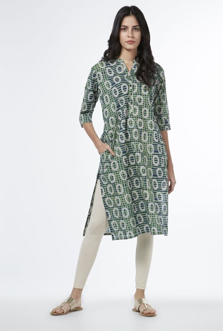 Utsa by Westside Lime Geometric Pattern Kurta Utsa by Westside Lime Geometric Pattern Kurta