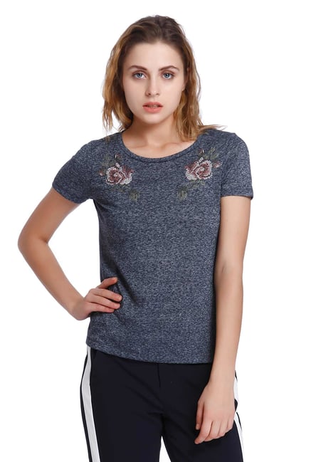 Only Blue Textured Top Only Blue Textured Top