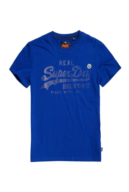 Superdry Royal Blue Printed T-Shirt Superdry Royal Blue Printed T-Shirt