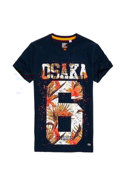 Superdry Navy Printed T-Shirt Superdry Navy Printed T-Shirt