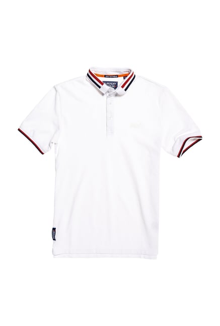 Superdry White Cotton Polo T-Shirt Superdry White Cotton Polo T-Shirt
