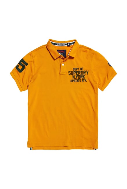 Superdry Mustard Cotton Polo T-Shirt Superdry Mustard Cotton Polo T-Shirt