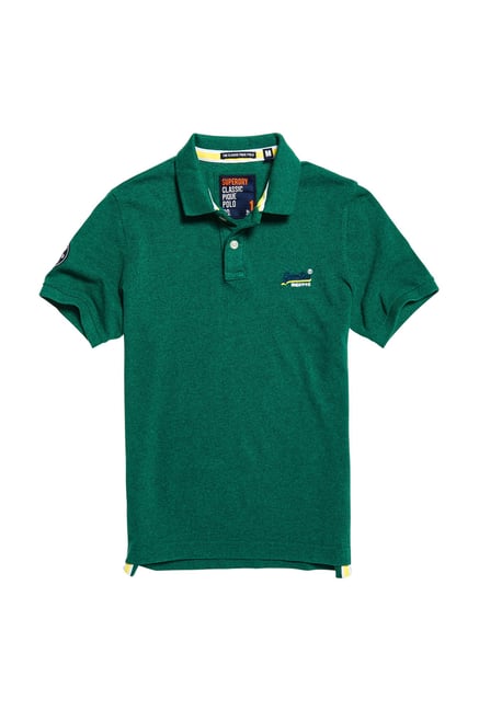 Superdry Green Textured Polo T-Shirt Superdry Green Textured Polo T-Shirt