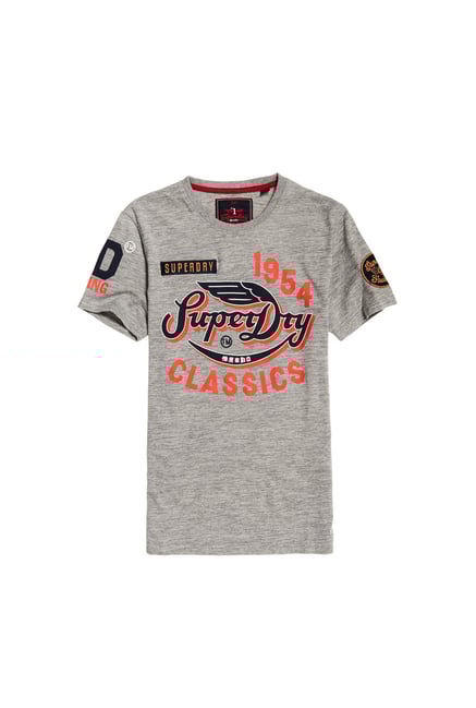 Superdry Grey Printed T-Shirt Superdry Grey Printed T-Shirt