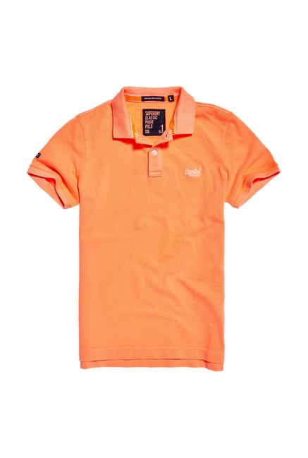 Superdry Orange Cotton Polo T-Shirt Superdry Orange Cotton Polo T-Shirt