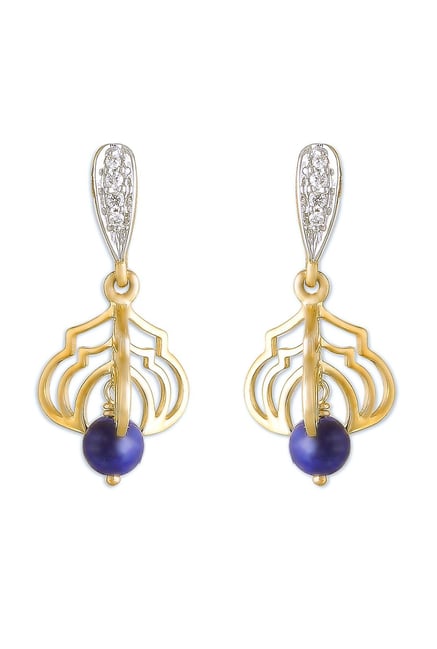 Mia By Tanishq Lapis 14 kt Gold & 0.041 ct Diamond Earrings Mia By Tanishq Lapis 14 kt Gold & 0.041 ct Diamond Earrings