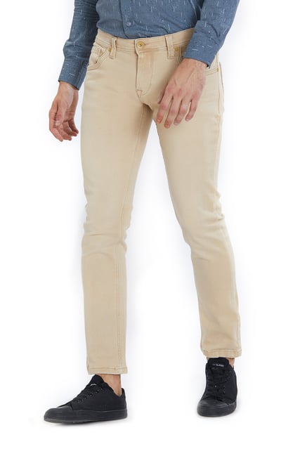 Integriti Beige Skinny Fit Cotton Jeans Integriti Beige Skinny Fit Cotton Jeans