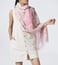 Meesha Pink Cotton Silk Printed Scarf