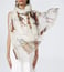 Meesha White Merino Printed Scarf