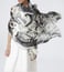 Meesha White & Black Merino Printed Scarf