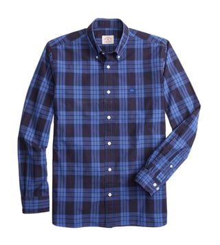 Brooks Brothers Red Fleece Blue Garment Dyed Slim Fit Sport Shirt Brooks Brothers Red Fleece Blue Garment Dyed Slim Fit Sport Shirt