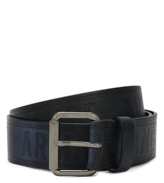 Armani Exchange Navy Embossed Bicolor Logo Belt Armani Exchange Navy Embossed Bicolor Logo Belt