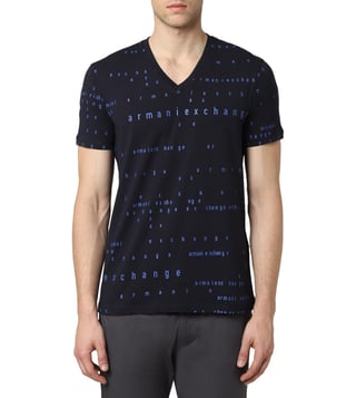 Armani Exchange Navy Slim Fit Logo T-Shirt Armani Exchange Navy Slim Fit Logo T-Shirt