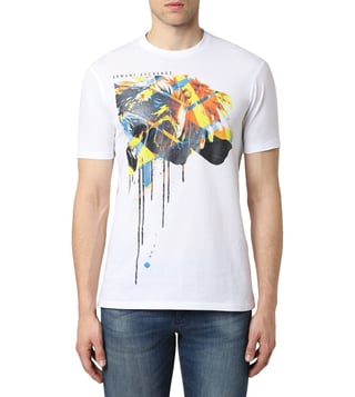Armani Exchange White Regular Fit Logo Print T-Shirt Armani Exchange White Regular Fit Logo Print T-Shirt