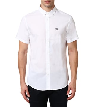 Armani Exchange White Negative Bubble Regular Fit Shirt Armani Exchange White Negative Bubble Regular Fit Shirt