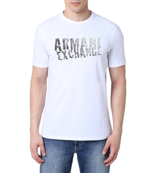 Armani Exchange White Regular Fit Logo Crew T-Shirt Armani Exchange White Regular Fit Logo Crew T-Shirt