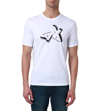Armani Exchange White Regular Fit Logo Crew T-Shirt Armani Exchange White Regular Fit Logo Crew T-Shirt