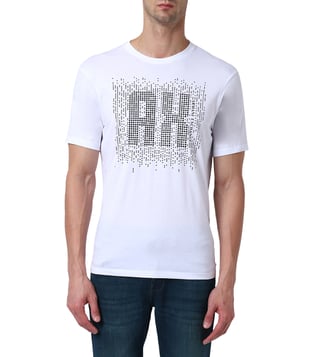 Armani Exchange White Regular Fit Logo Crew T-Shirt Armani Exchange White Regular Fit Logo Crew T-Shirt
