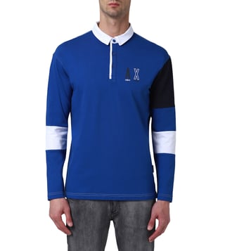 Armani Exchange True Blue, Navy & White Classic Fit Polo T-Shirt Armani Exchange True Blue, Navy & White Classic Fit Polo T-Shirt