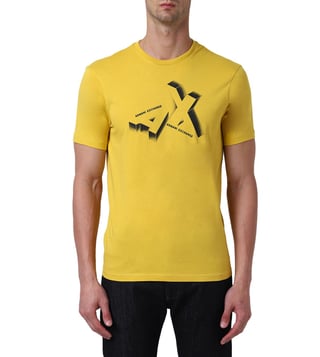 Armani Exchange Ceylon Yellow Regular Fit Logo Crew T-Shirt Armani Exchange Ceylon Yellow Regular Fit Logo Crew T-Shirt