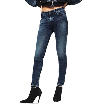Diesel Blue Skinny Fit Slandy-Zip L.32 Pantaloni Jeans Diesel Blue Skinny Fit Slandy-Zip L.32 Pantaloni Jeans