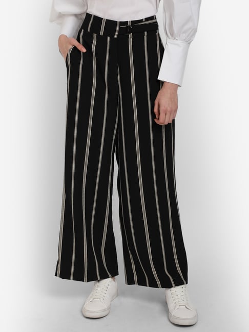 black striped trousers women's