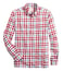Brooks Brothers Red Fleece Slim Fit Red & White Twill Gingham Sport Shirt