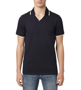 Armani Exchange Navy Slim Fit Polo T-Shirt Armani Exchange Navy Slim Fit Polo T-Shirt