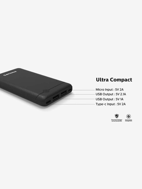 Philips Dlp Cb Mah Lithium Polymer Dual Output Power Bank