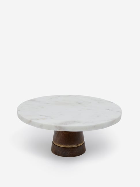 Buy Westside Home White Marble Cake Stand Online At Best Prices Tata CLiQ