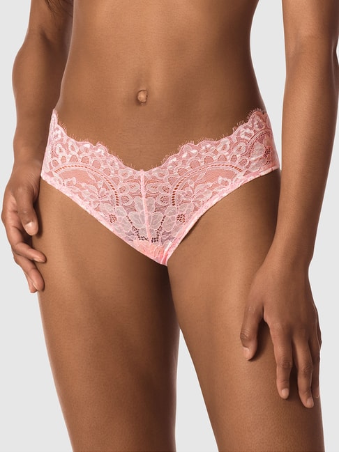 La Senza Pink Lace Brazilian Panty Price in India