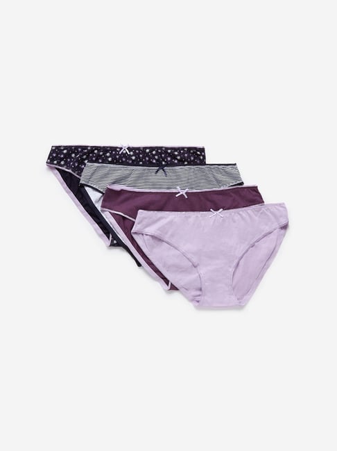 Buy Wunderlove By Westside Purple Bikini Briefs Pack Of Four Online At