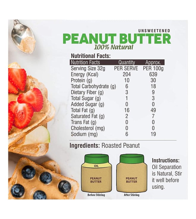 Buy Disano Unsweetened Peanut Butter Natural Creamy 1 Kg Online