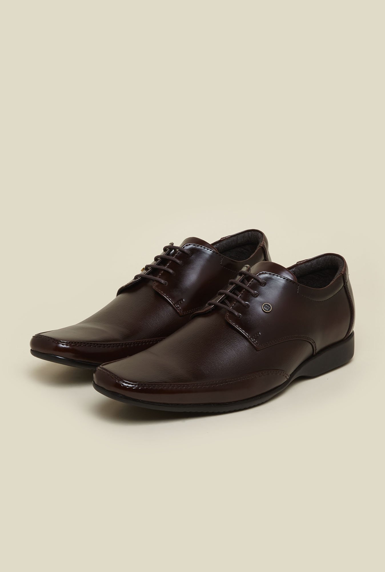 Franco Leone Tan Leather Formal Shoes 