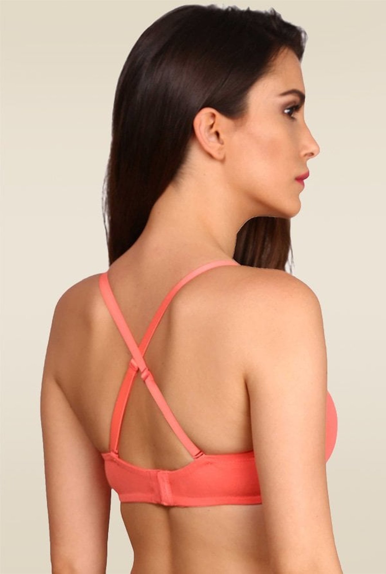 Buy Jockey 1723Peach Padded T-Shirt Bra With Adjustable Straps for Women  Online @ Tata CLiQ