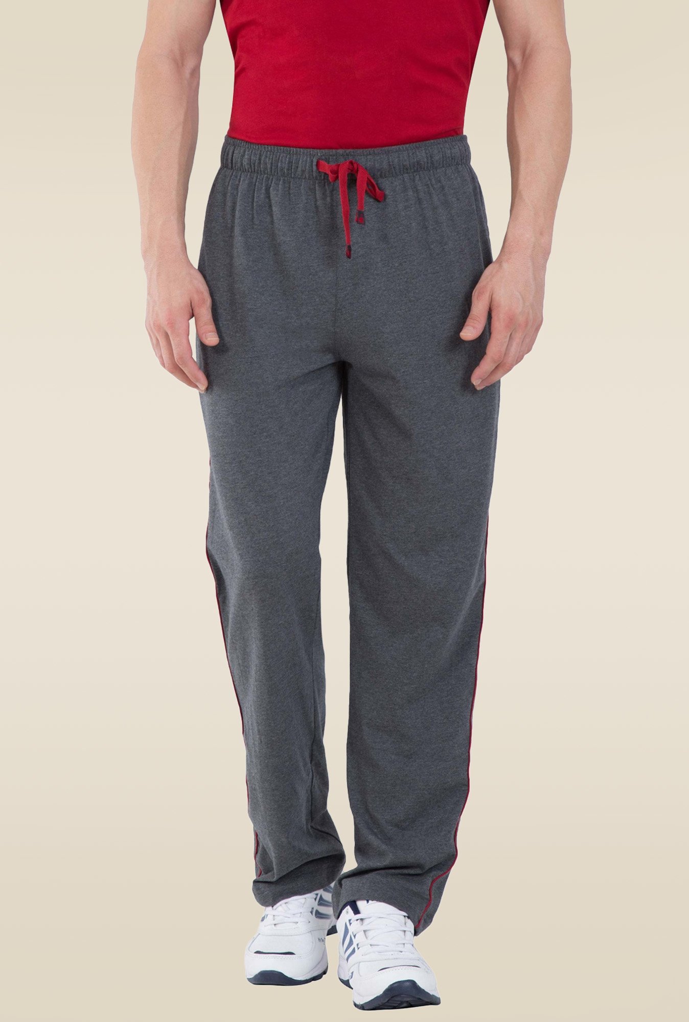 JOCKEY 9500 Solid Men Grey Track Pants - Buy Charcoal Melange & Shanghai  Red JOCKEY 9500 Solid Men Grey Track Pants Online at Best Prices in India