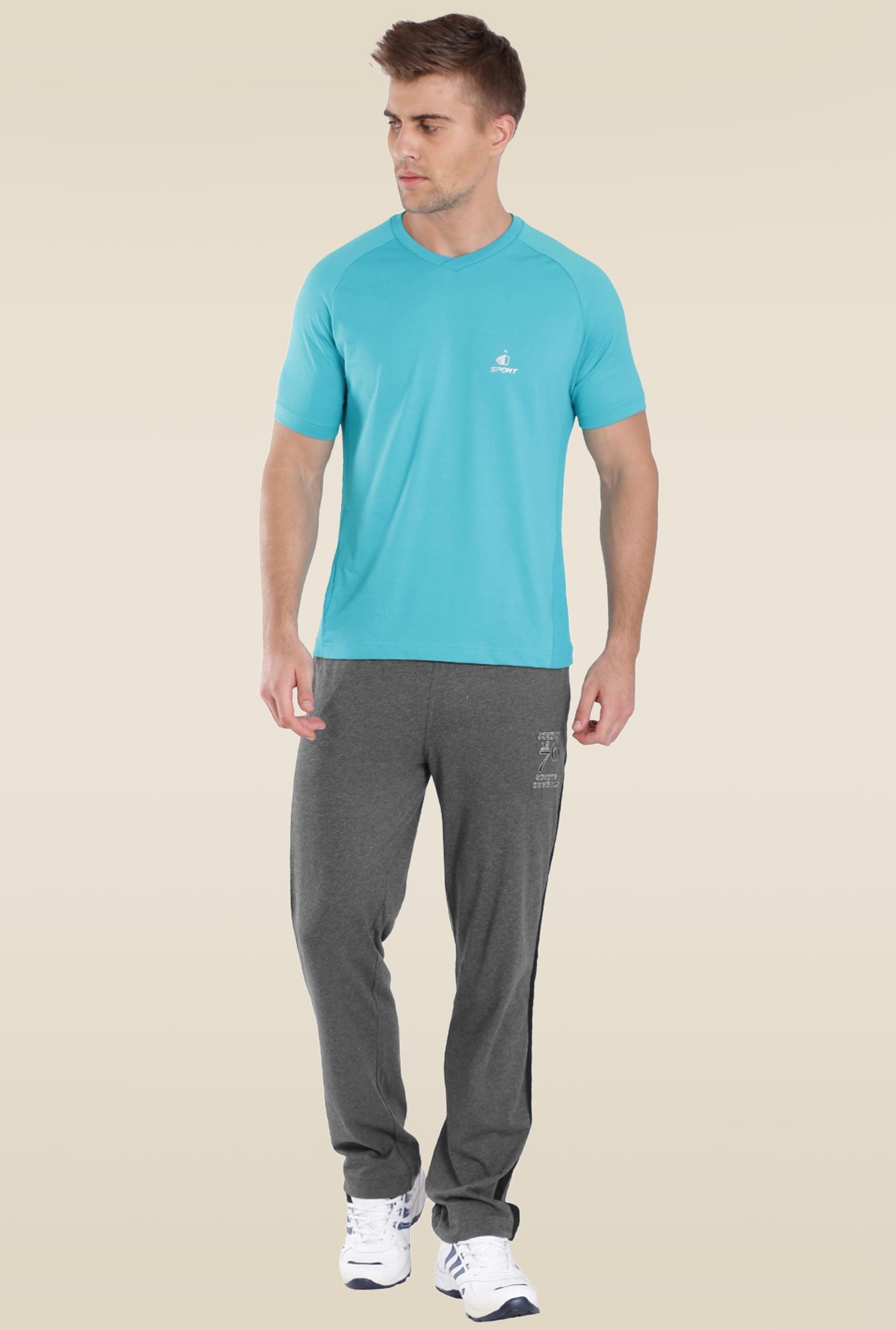 Buy Jockey Um36 Men Super Combed Cotton Rich Slim Fit Joggers With Zipper  Pockets - Blue online