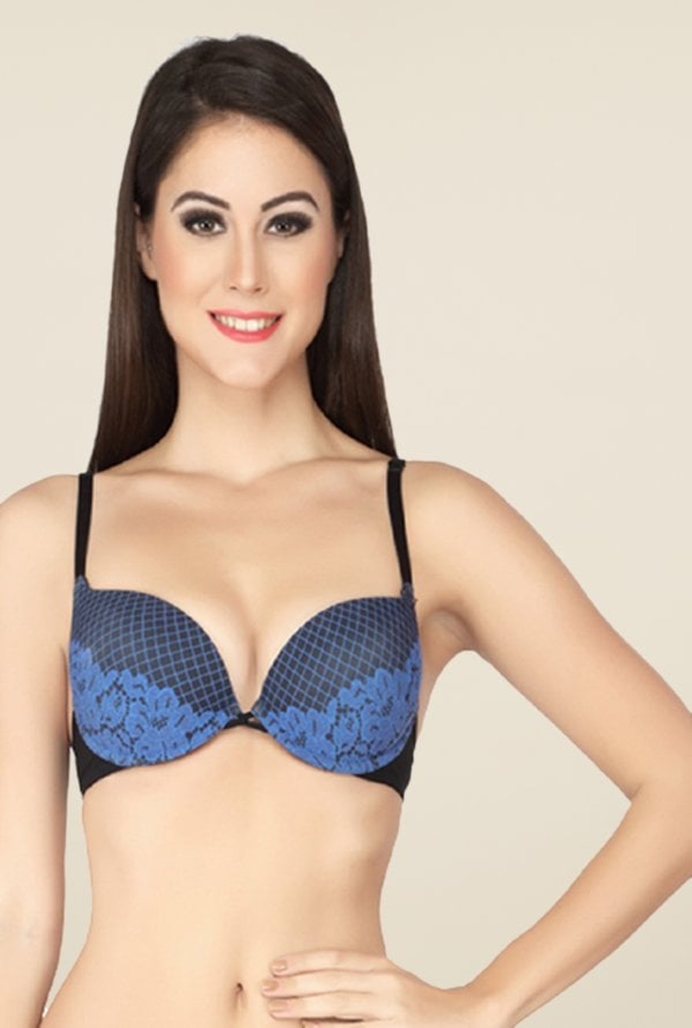 Buy Soie Blue Underwired Front Open Bra For Women Online At Tata CLiQ